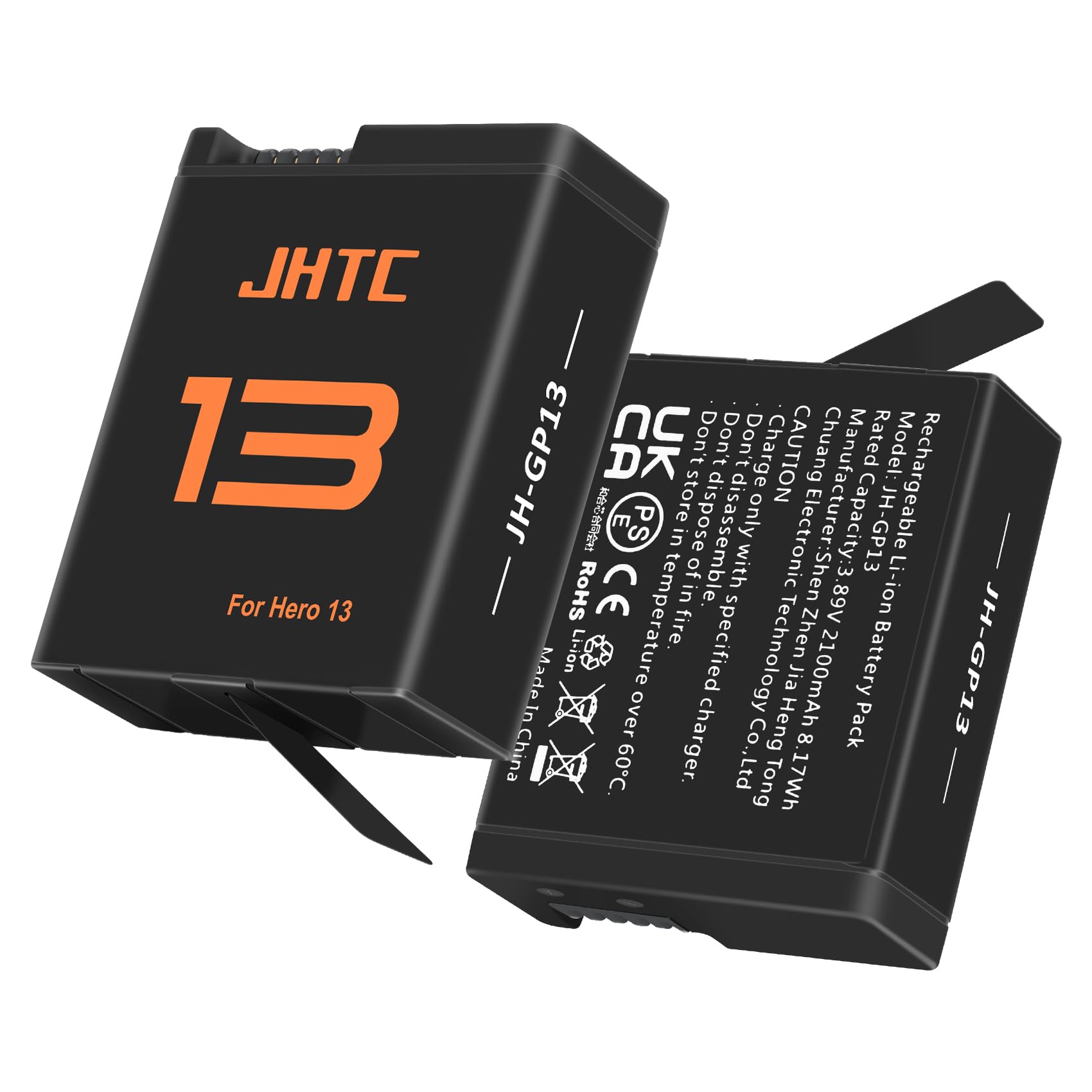 Amazon.com: JHTC 2-Pack Battery for GoPro 13, Long Endurance